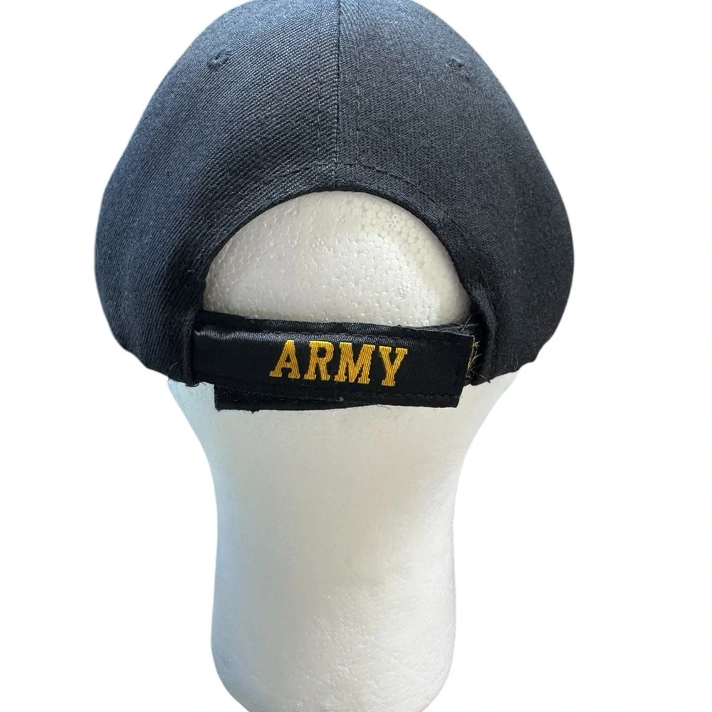 Official‎ U.S. Army Black Cap with logo patch and American Flag embroidered